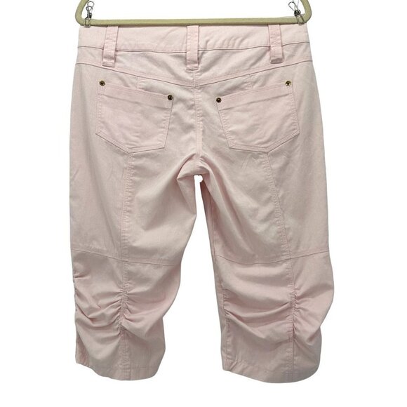 Vintage Cache Pink Ruched Crop Capris Pants Womens 8 - Picture 2 of 4